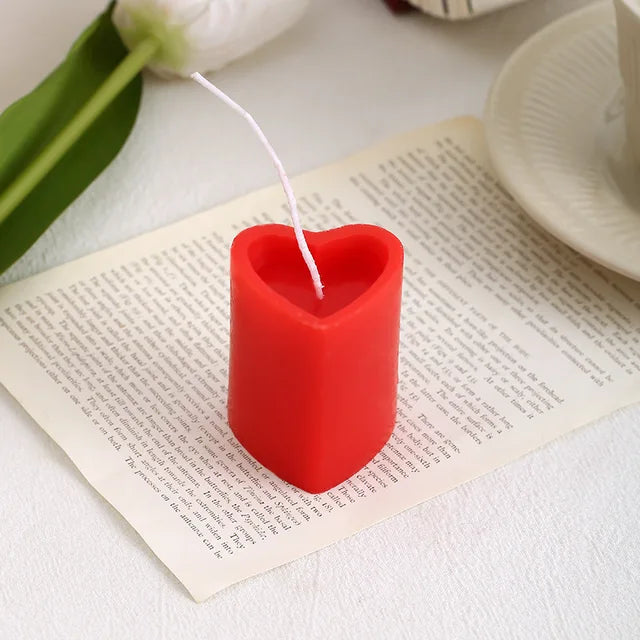 Soy Wax Heart Shaped Candle Red
