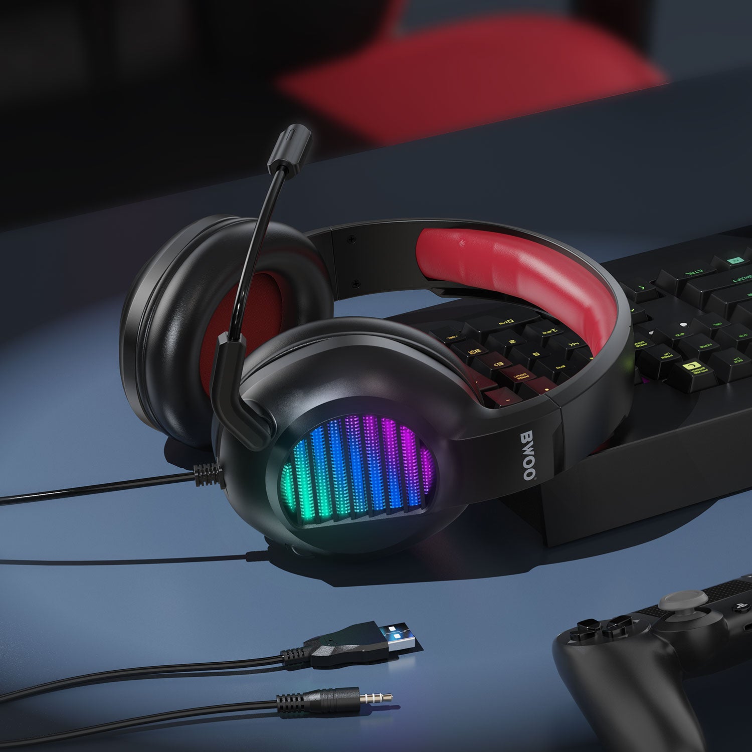 BWOO Stereo Surround Sound Wired Gaming Headset BX024