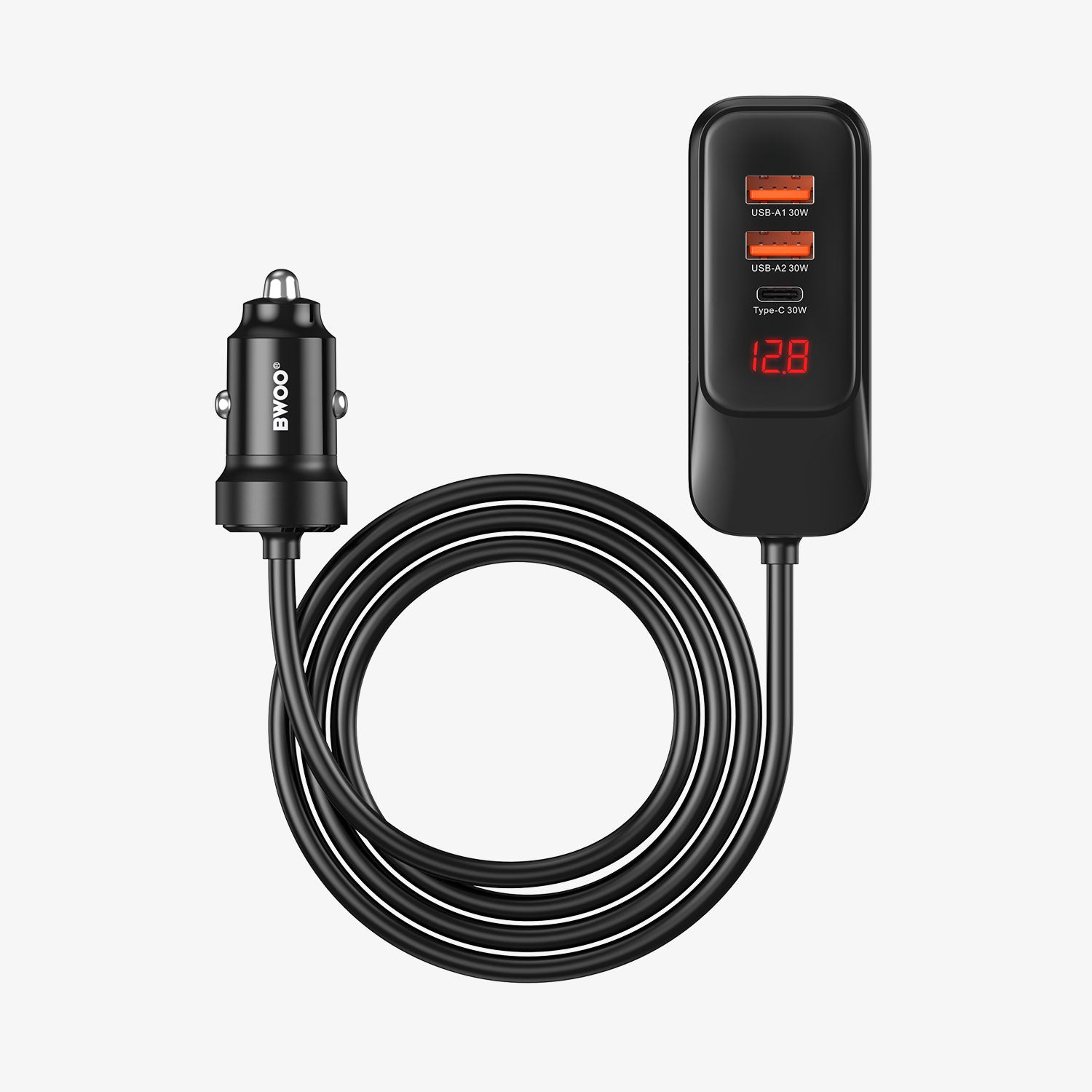 BWOO 120W Multi-Ports USB-C Car Charger with Backseat Charging Hub BO-CC106