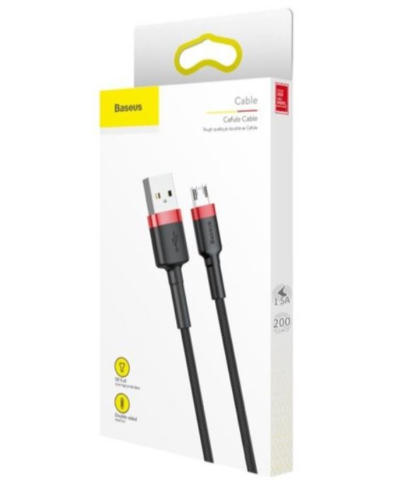 Baseus Cafule USB A to USB Micro Cable (Black/Red) 2m/200cm