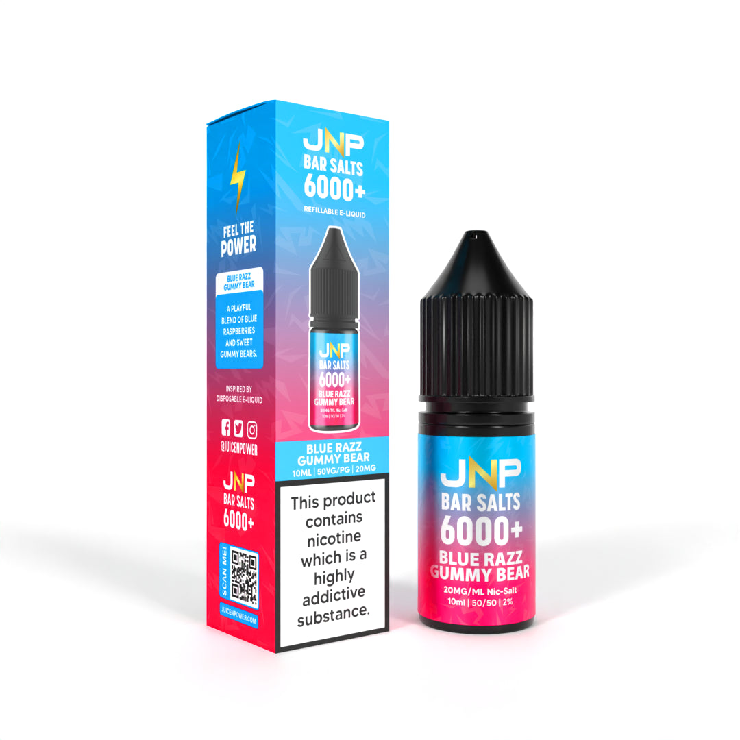 JNP Bar Salts 6000+ Blue Razz Gummy Bear Nicotine Salt 10ml