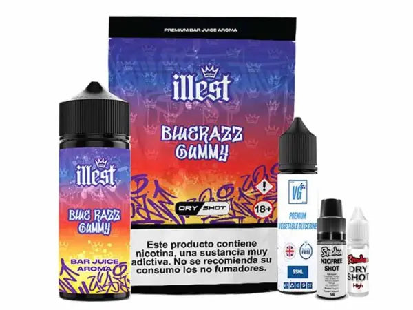 Illest 120ml Dry Shot Blue Razz Gummy 10mg