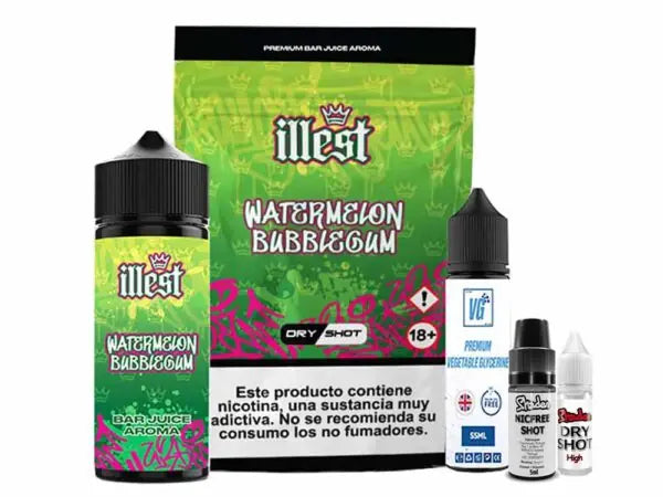 Illest 120ml Dry Shot Watermelon Bubblegum 10mg