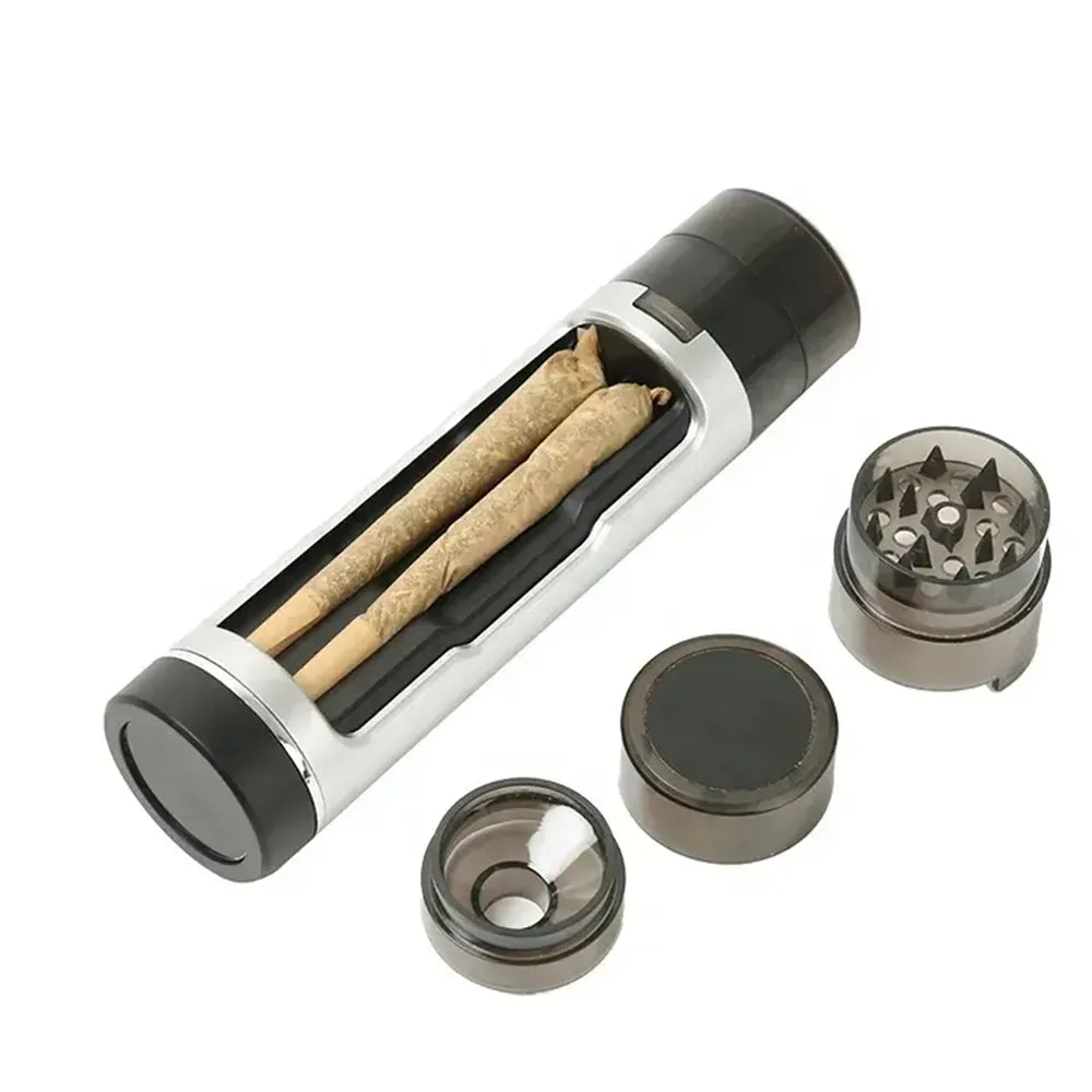 Manual Herbal Grinder for Smoking Plastic Filler Pre Rolled Dry Herb Grinder Cone Tube Case Double