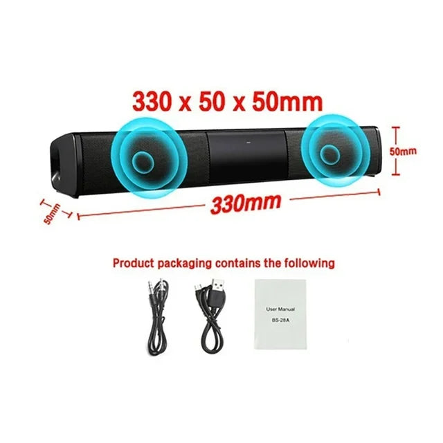 Wireless Bluetooth Soundbar Speaker System Super Bass Wired Surround Stereo