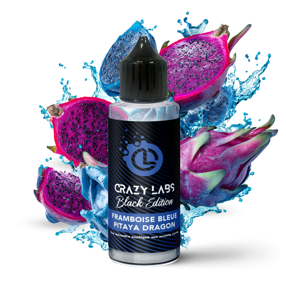 Crazy Labs Black Edition Blue Raspberry Pitaya Dragon Fruit (Framboise Bleue Pitaya Dragon) 100ml