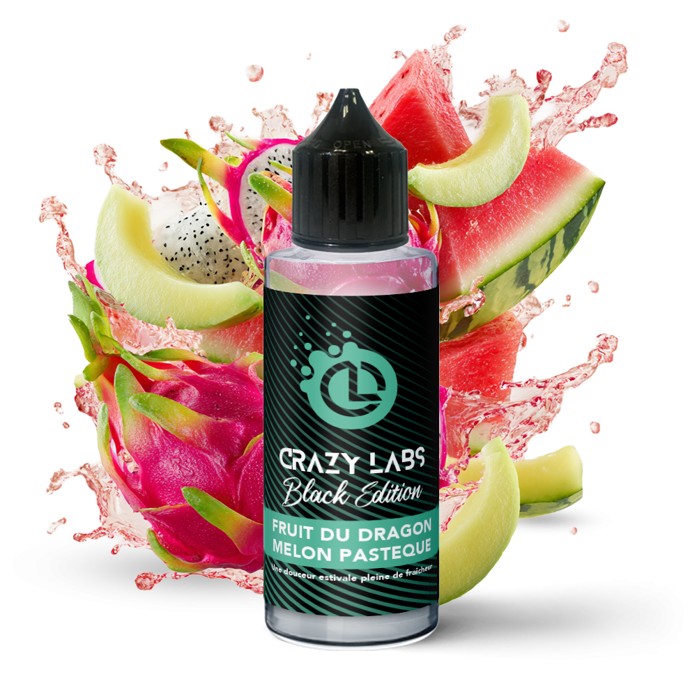 Crazy Labs Black Edition Dragon Fruit Melon Watermelon (Fruit du Dragon Melon Pastèque) 100ml