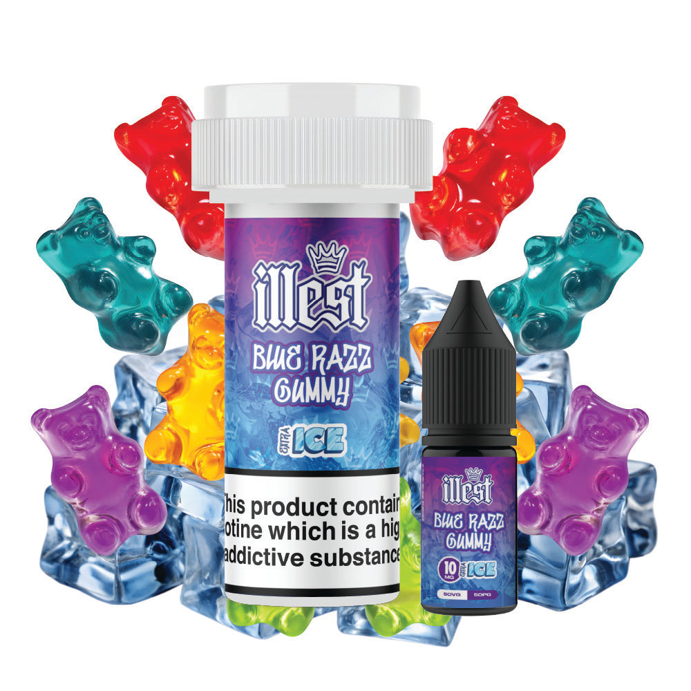 Illest XTRA Ice Blue Razz Gummy Nic Salt 10ml