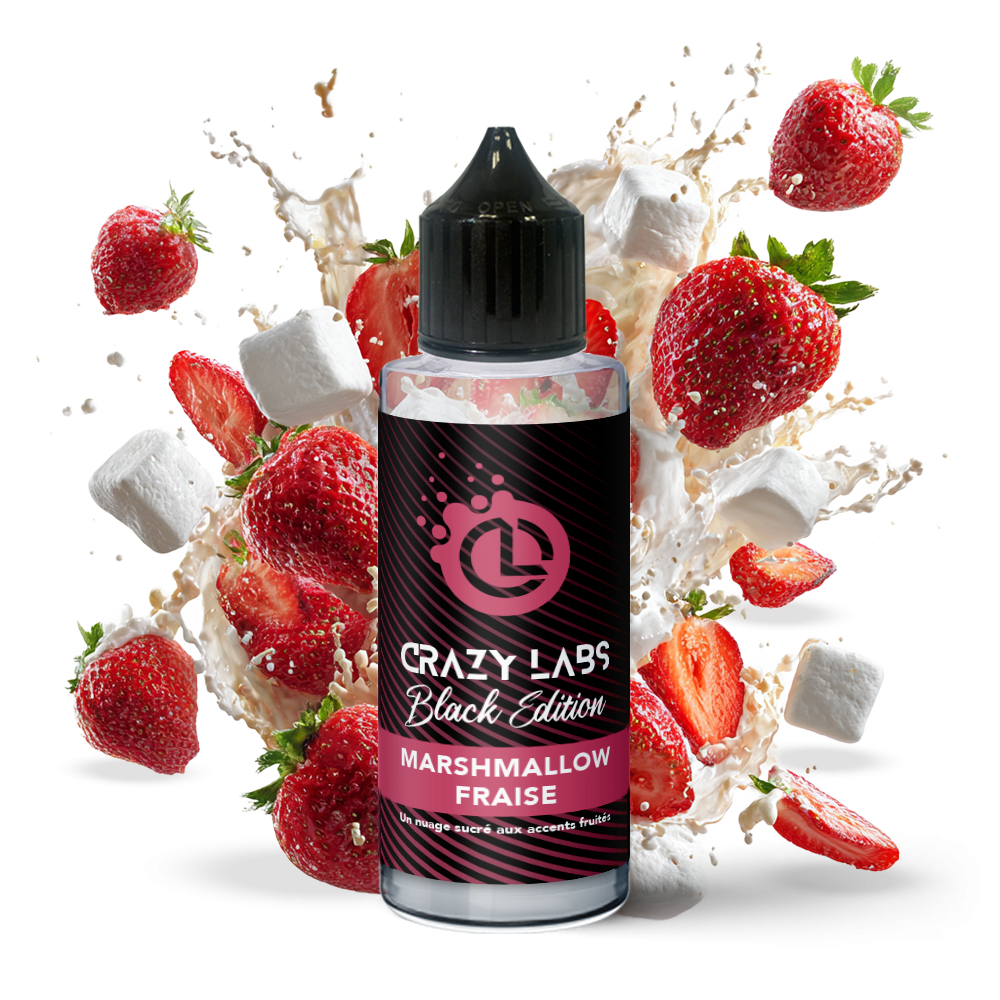 Crazy Labs Black Edition Marshmallow Strawberry (Marshmallow Fraise) 100ml