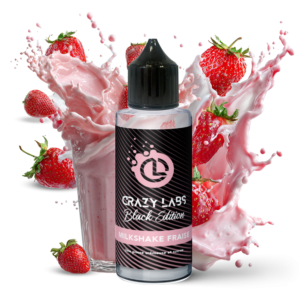 Crazy Labs Black Edition Strawberry Milkshake (Milkshake Fraise) 100ml