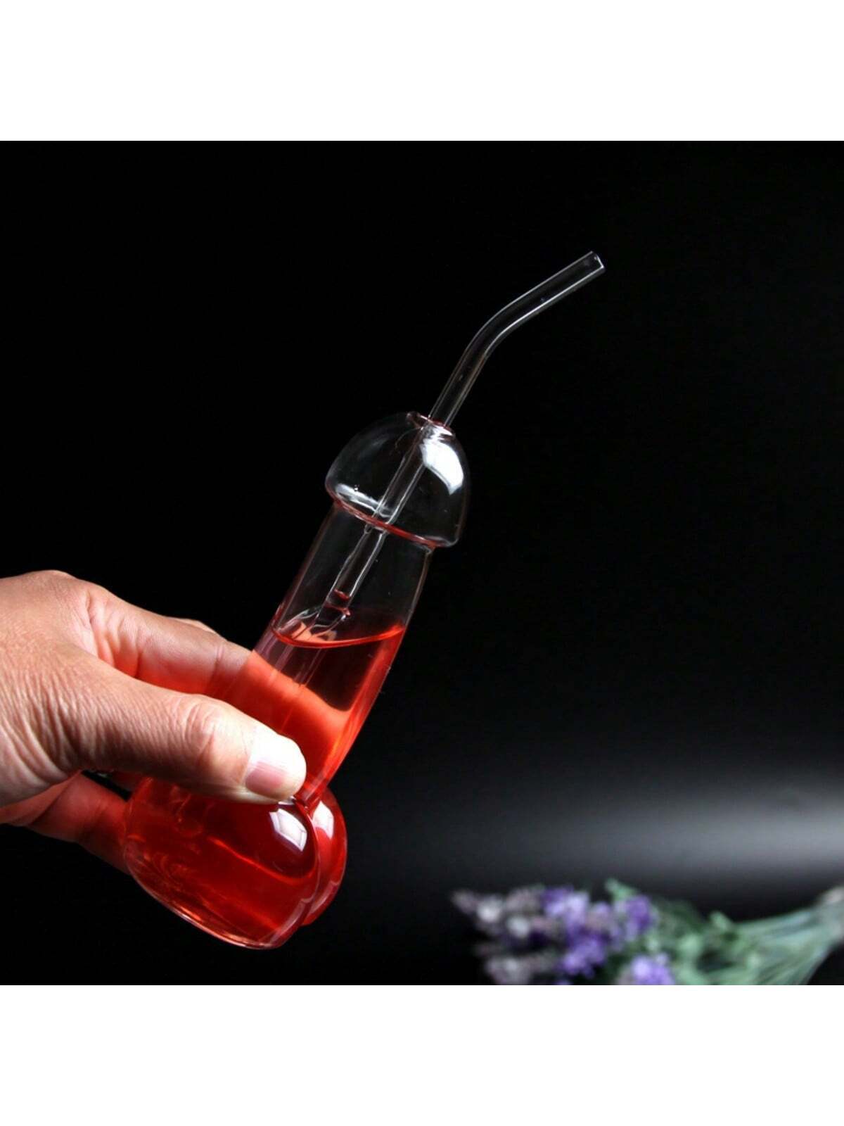 Clear Creative Phallus Shaped Wine Glass