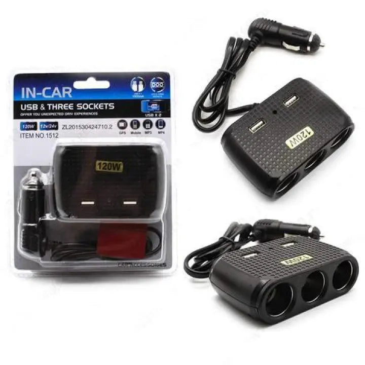 IN-CAR USB & Three Sockets 1512