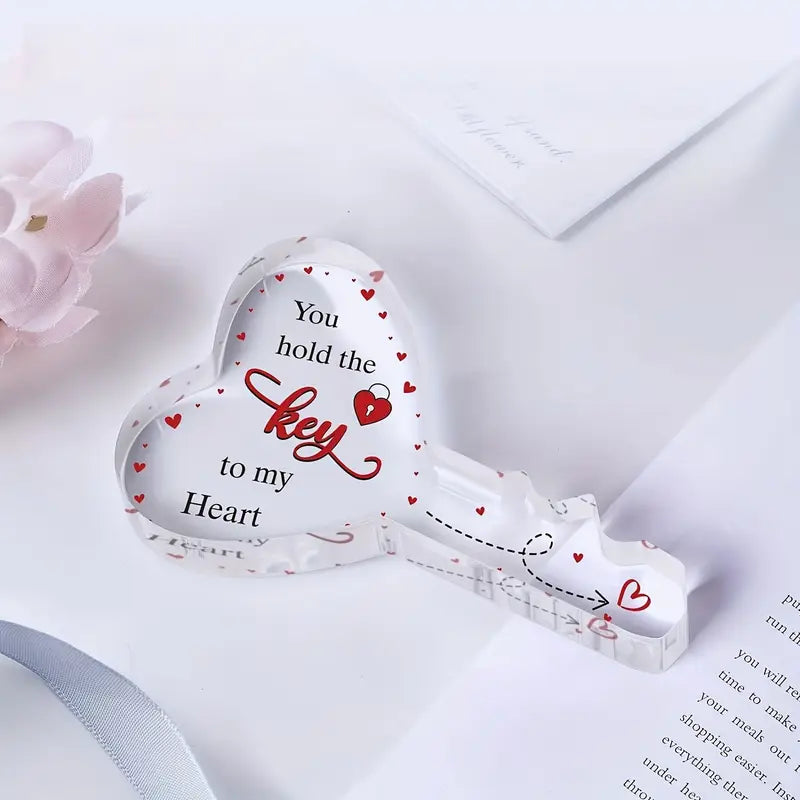 Valentine Key Shaped Acrylic Ornament