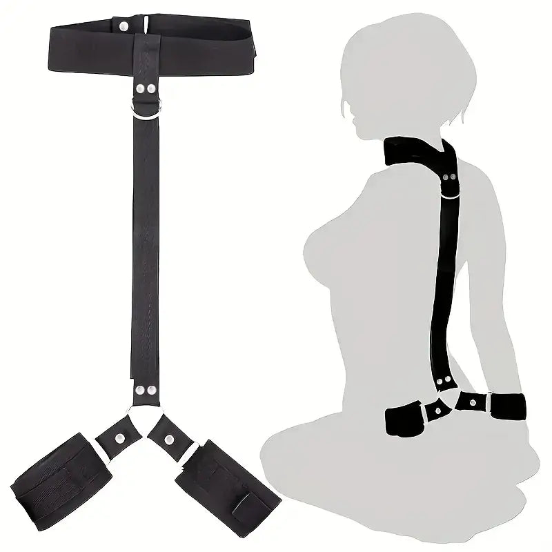 BDSM Body Restraint Set Black Nylon
