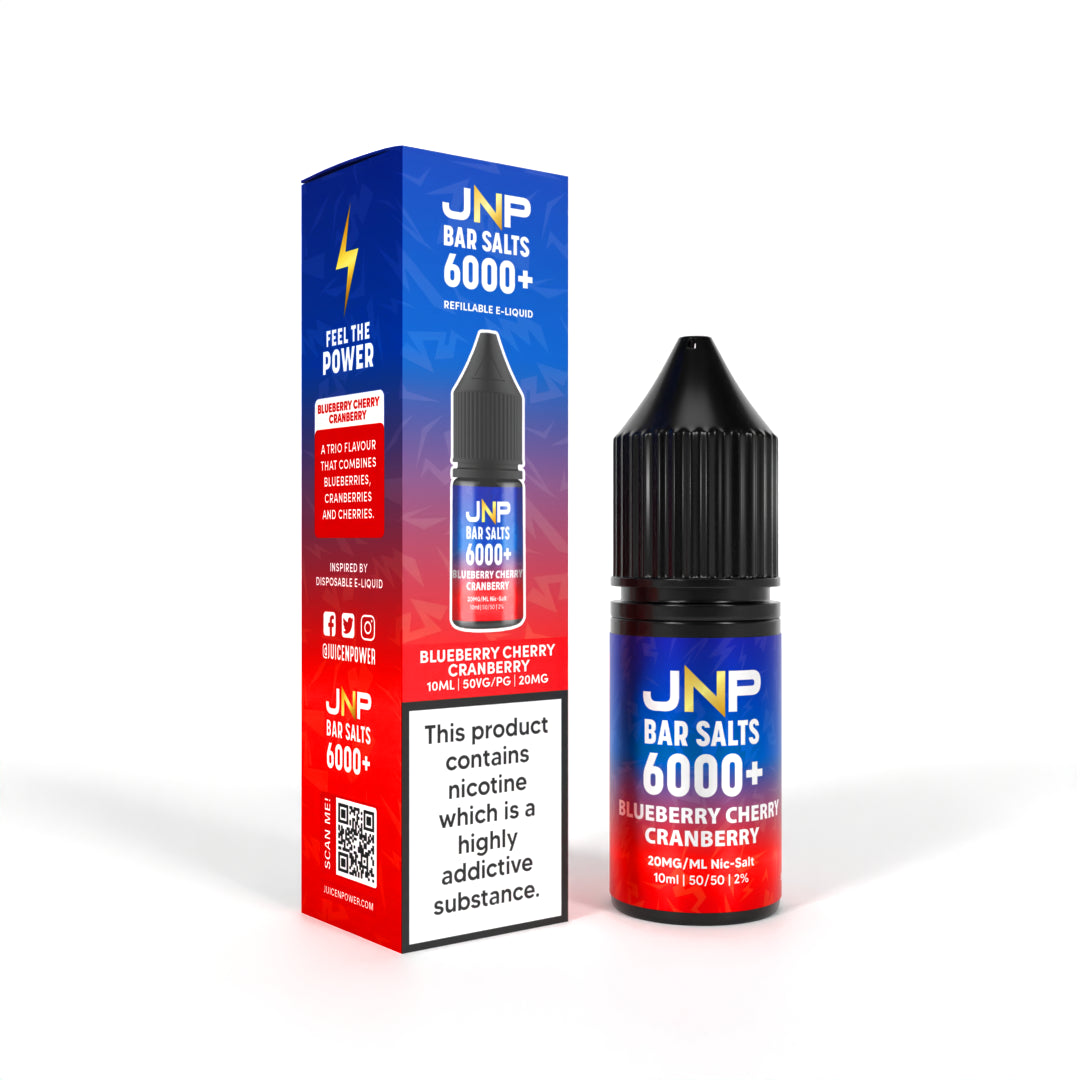 JNP Bar Salts 6000+ Blueberry Cherry Cranberry Nicotine Salt 10ml
