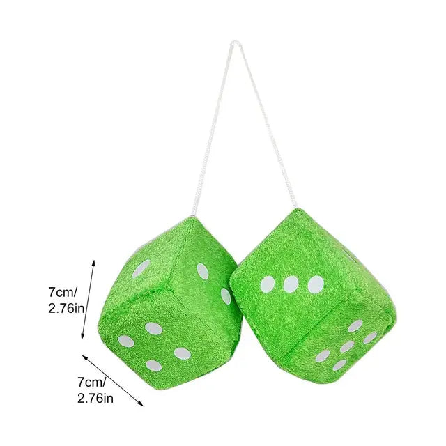 Fuzzy Plush Dice Green