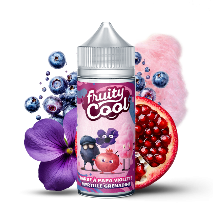 Fruity Cool Cotton Candy Purple Blueberry Grenadine (Barbe A Papa Violette Myrtille Grenadine) 100ml