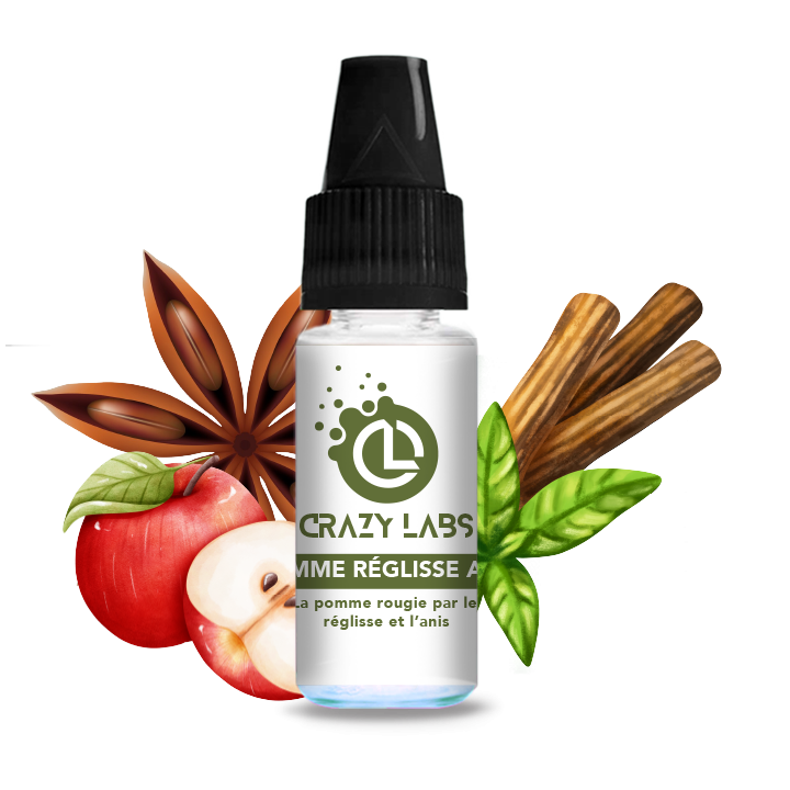 Crazy Labs Apple Liquorice Anise (Pomme Reglissé Anise) Nic Salt 10ml