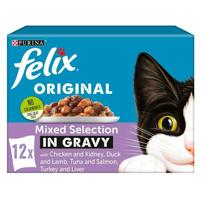 Felix Mixed Selection In Gravy Wet Cat Food Pouch 12x100g