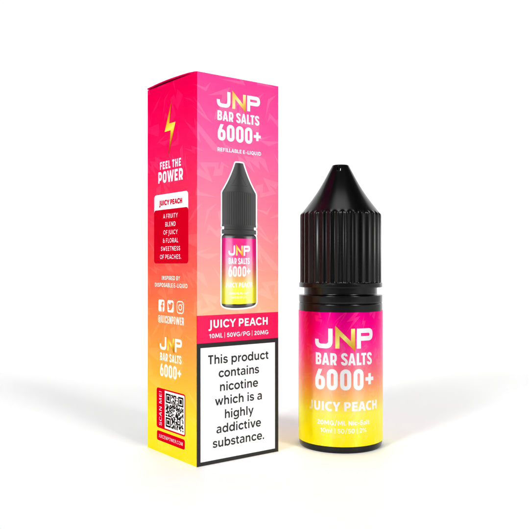 JNP Bar Salts 6000+ Juicy Peach Nicotine Salt 10ml