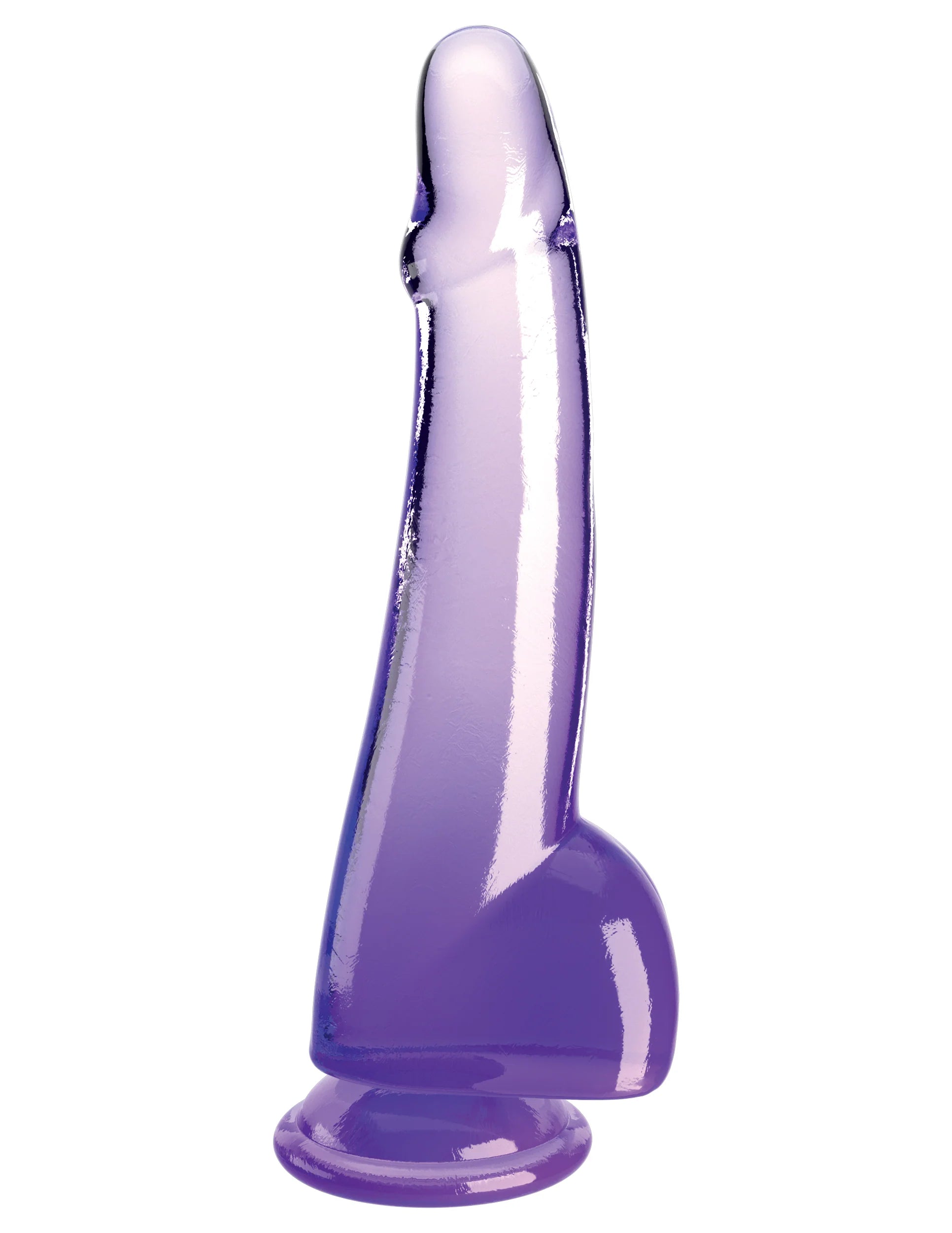 King Cock Clear 10" 25.4cm with Balls - Purple