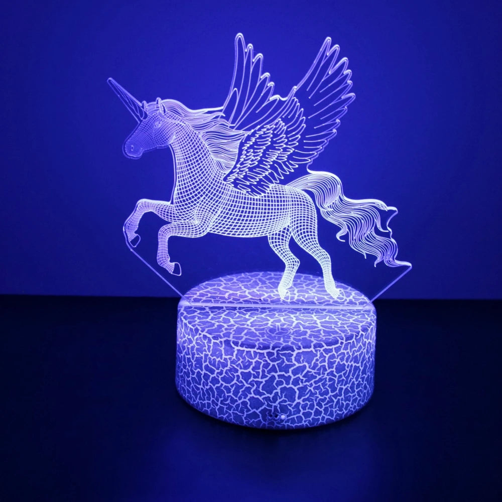 Unicorn 3D Night Light Lamp USB 7 Colors