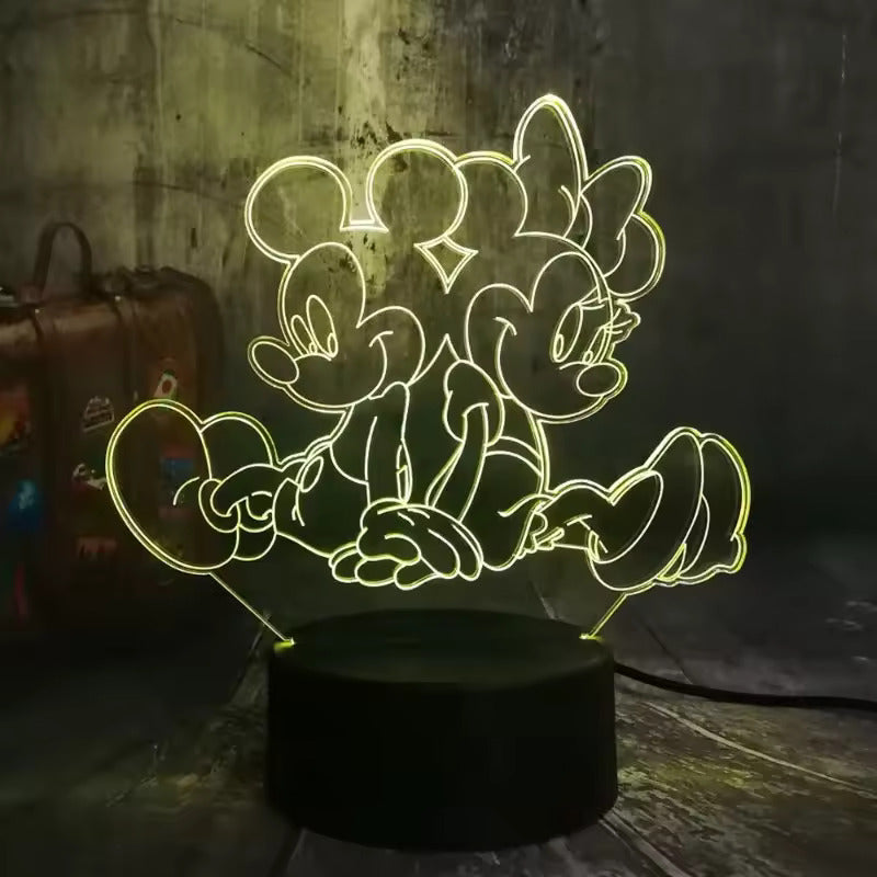 Cartoon Mice 3D Night Light Lamp