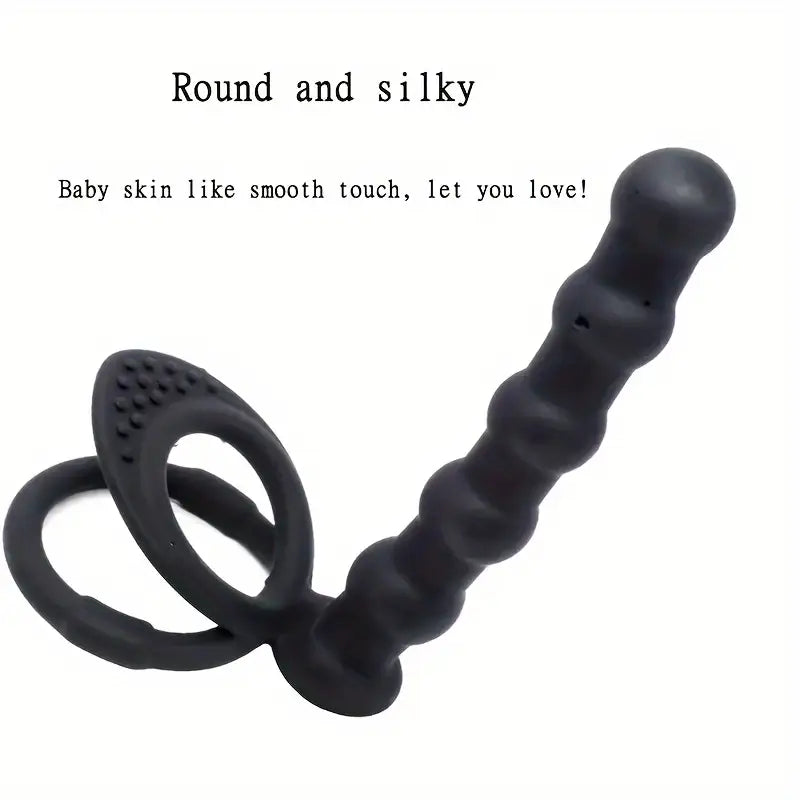 Silicone Strap On Penis Butt Plug Dildo Black