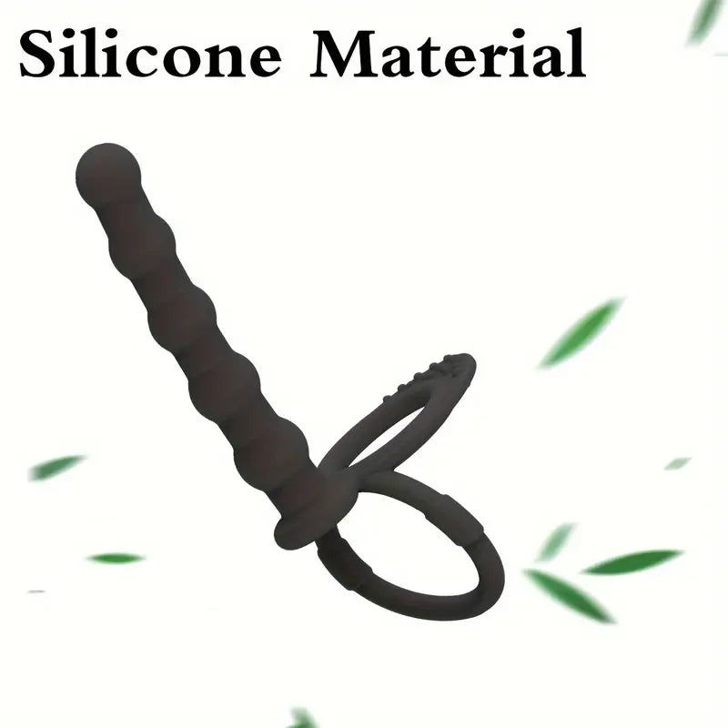 Silicone Strap On Penis Butt Plug Dildo Black