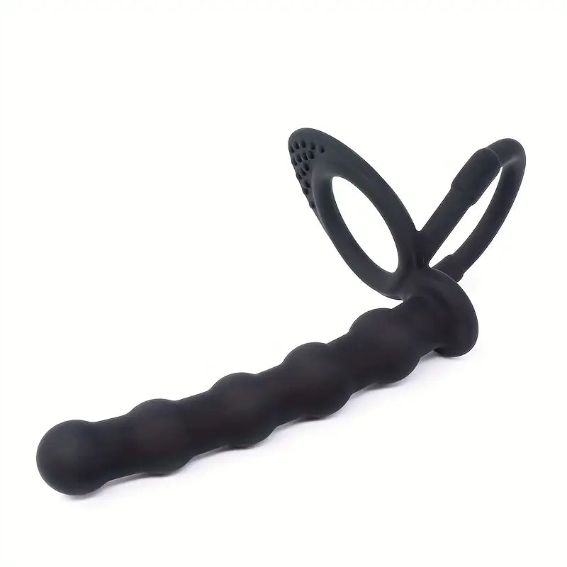 Silicone Strap On Penis Butt Plug Dildo Black