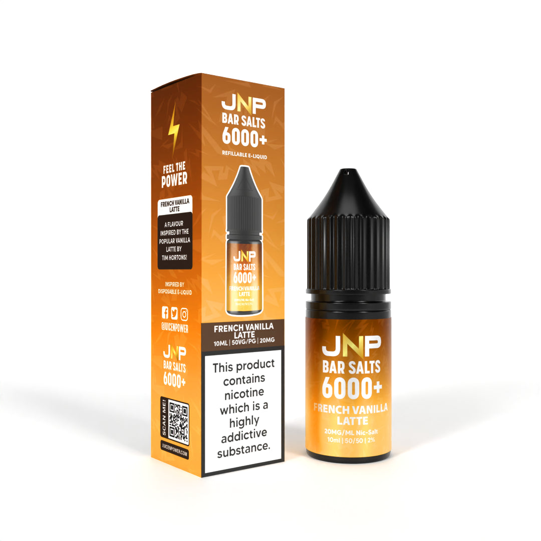 JNP Bar Salts 6000+ French Vanilla Latte Nicotine Salt 10ml