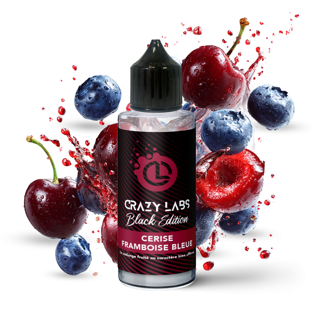 Crazy Labs Black Edition Blue Raspberry Cherry (Cerise Framboise Bleue) 100ml