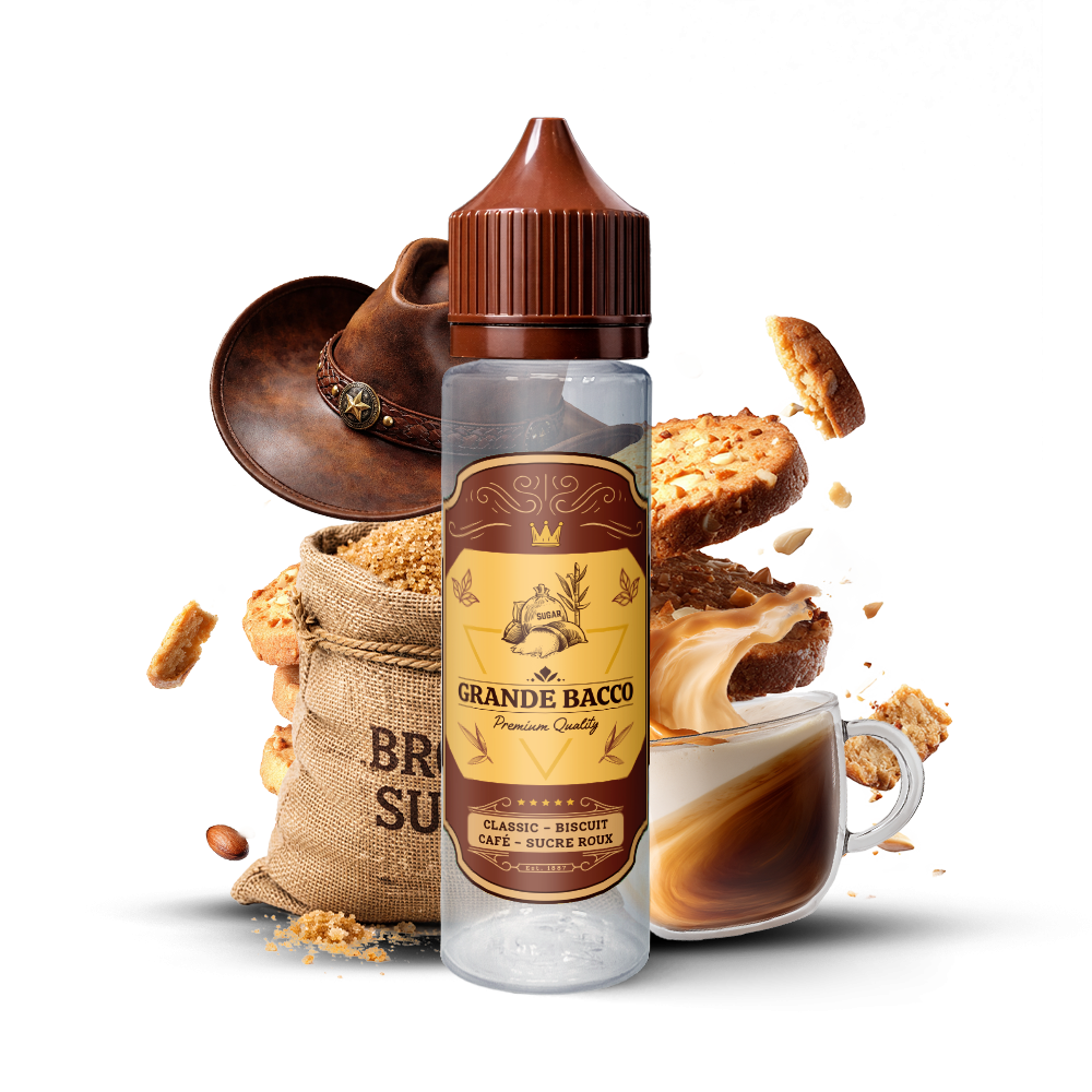 Grande Bacco Classic Biscuit Coffee Brown Sugar (Classic Biscuit Café Sucre Roux) 50ml